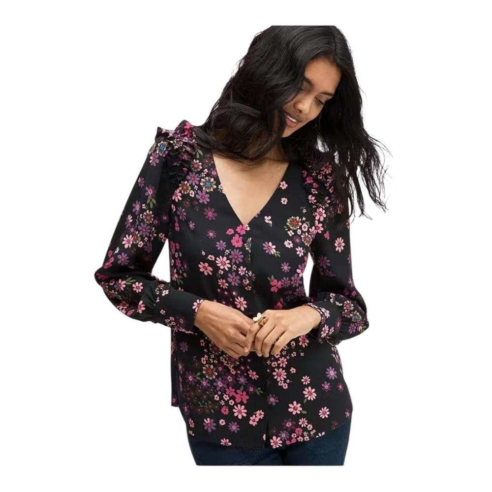 Kate Spade Bora Flora Feminine Coquette Floral Blouse